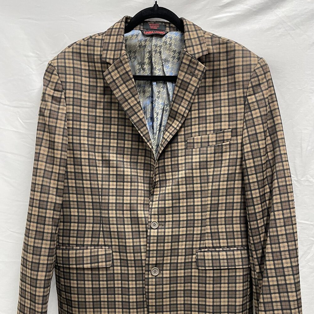 Vintage rare find Linea Uomo suit jacket pocket still stitched.